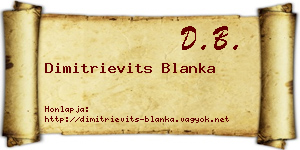 Dimitrievits Blanka névjegykártya
